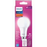 Philips 40/60/100W Equivalent Soft White A21 Medium 3-Way LED Light Bulb