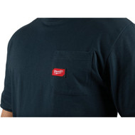 Milwaukee Large Navy Blue Short Sleeve Men's Heavy-Duty Pocket T-Shirt