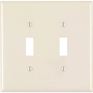 Leviton 2-Gang Thermoplastic Nylon Mid-Way Toggle Switch Wall Plate  Light Almond