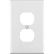 Leviton Mid-Way 1-Gang Thermoplastic Nylon Outlet Wall Plate  White