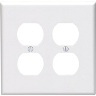 Leviton Mid-Way 2-Gang Thermoplastic Nylon Outlet Wall Plate  White