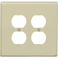 Leviton Mid-Way 2-Gang Thermoplastic Nylon Outlet Wall Plate  Ivory