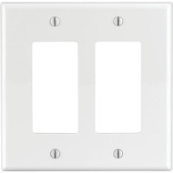 Leviton Decora 2-Gang Thermoplastic Nylon Mid-Way Rocker Wall Plate  White