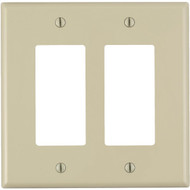 Leviton Decora 2-Gang Thermoplastic Nylon Mid-Way Rocker Wall Plate  Ivory