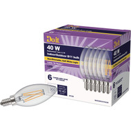 Do it 40W Equivalent Soft White B11 Candelabra LED Decorative Light Bulb  Title 20 (6-Pack)