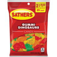 Sathers 2.65 Oz. Assorted Fruit Flavors Gummy Dinosaurs