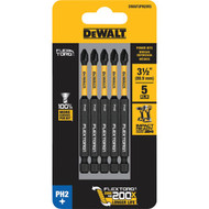 DEWALT FlexTorq 3-1/2 In. #2 Phillips Power Impact Screwdriving Bit (5-Pack)