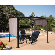 Outdoor Expressions 11.5 Ft. W. x 7.5 Ft. H. x 8.8 Ft. L. Black Steel Pergola
