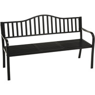 Outdoor Expressions 59 In. L. Antique Bronze Finished Steel Park Bench with Pop-up Center Table