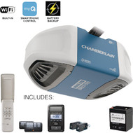 Chamberlain 1-1/4 HP Smartphone-Controlled Ultra-Quiet & Strong Belt Drive Garage Door Opener with Built-In WiFi  Battery Backup and MAX Lifting Power