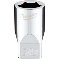 Milwaukee 1/4 In. Drive 3/8 In. 6-Point Shallow Standard Socket with FOUR FLAT Sides