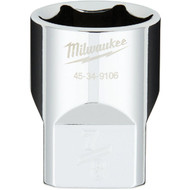 Milwaukee 1/2 In. Drive 7/8 In. 6-Point Shallow Standard Socket with FOUR FLAT Sides