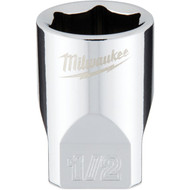 Milwaukee 1/4 In. Drive 1/2 In. 6-Point Shallow Standard Socket with FOUR FLAT Sides