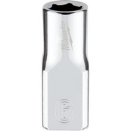 Milwaukee 1/4 In. Drive 6 mm 6-Point Shallow Metric Socket with FOUR FLAT Sides