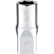 Milwaukee 1/4 In. Drive 7 mm 6-Point Shallow Metric Socket with FOUR FLAT Sides
