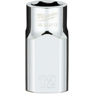 Milwaukee 1/2 In. Drive 12 mm 6-Point Shallow Metric Socket with FOUR FLAT Sides