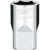 Milwaukee 1/2 In. Drive 17 mm 6-Point Shallow Metric Socket with FOUR FLAT Sides