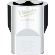 Milwaukee 1/2 In. Drive 23 mm 6-Point Shallow Metric Socket with FOUR FLAT Sides
