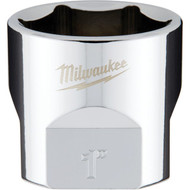 Milwaukee 3/8 In. Drive 1 In. 6-Point Shallow Standard Socket with FOUR FLAT Sides