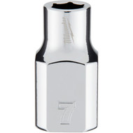 Milwaukee 3/8 In. Drive 7 mm 6-Point Shallow Metric Socket with FOUR FLAT Sides