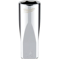 Milwaukee 1/4 In. Drive 14 mm 6-Point Deep Metric Socket with FOUR FLAT Sides