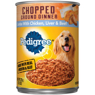 Pedigree Traditional Chopped Ground Dinner Combo with Chicken  Liver  & Beef Wet Dog Food  13.2 Oz.