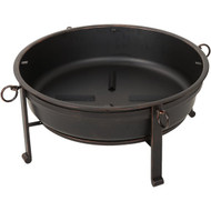 Outdoor Expressions 30 In. Antique Bronze Deep Bowl Steel Fire Pit