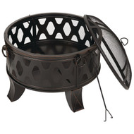 Outdoor Expressions 26 In. Antique Bronze Deep Bowl Steel Firepit