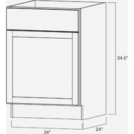 Continental Cabinets Andover Shaker 24 In. W x 34 In. H x 24 In. D White Thermofoil Base Kitchen Cabinet