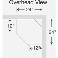 Continental Cabinets Andover Shaker 24 In. W x 12 In. D x 30 In. H White Thermofoil Corner Wall Kitchen Cabinet