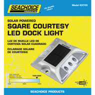Seachoice 4-3/4 In. x 1 In. Silver LED Square Courtesy Solar Deck Light
