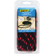 Seachoice 3/8 In. x 15 Ft. Black w/Red Tracer Double Braid Polypropylene Dock Line