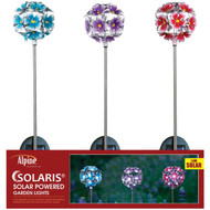 Alpine Metal 33 In. H. Hydrangea Ball Solar Stake Light