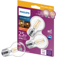 Philips Warm Glow 25W Equivalent Soft White Medium G16.5 LED Decorative Light Bulb  Title 20 (2-Pack)