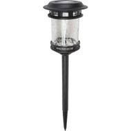 Moonrays Black 10 Lumens Plastic & Crackle Glass Solar Cylinder Stake Light