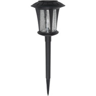 Fusion Black 3 Lumens Plastic Stake Crackle Glass Lens Solar Path Light