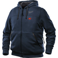 Milwaukee M12 Large Navy Blue Men's Heated Full Zip Hooded Sweatshirt