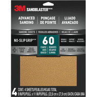 3M SandBlaster 9 In. x 11 In. Advanced Sanding Sheets with No-Slip Grip  60 Grit (4-Pack)