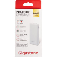 Gigastone 24 000 mAh Dual Port USB White Power Bank