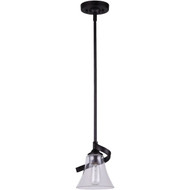 Home Impressions 1-Bulb Oil Rubbed Bronze Incandescent Rod Pendant Light Fixture  Clear Glass