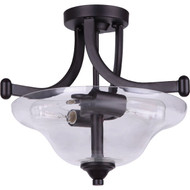 Home Impressions 15 In. Oil Rubbed Bronze Semi-Flush Mount Ceiling Light Fixture