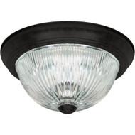 Home Impressions 11 In. Matte Black Flush Mount  Clear Glass