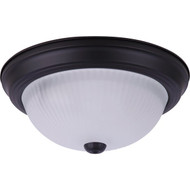 Home Impressions 13 In. Matte Black Flush Mount Ceiling Light Fixture  Frosted Glass