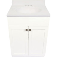 Modular Charleston White 24 In. W x 18 In. D x 34-1/2 In. H  Vanity with White Cultured Marble Top