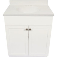 Modular Charleston White 30 In. W x 18 In. D x 34-1/2 In. H  Vanity with White Cultured Marble Top