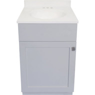 Modular Charleston Gray 18 in W x 16 In. D x 34-1/2 In. H  Vanity with White Cultured Marble Top