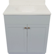 Modular Charleston Gray 30 In. W x 18 In. D x 34-1/2 In. H Vanity with White Cultured Marble Top