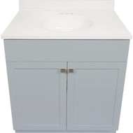 Modular Charleston Gray 36 In. W x 21 In. D x 34-1/2 In. H  Vanity with White Cultured Marble Top