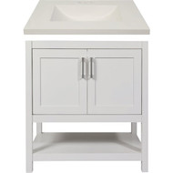 Modular Monaco White 30 In. W x 21 In. D x 34-1/2 In. H  Vanity with White Cultured Marble Top
