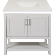 Modular Monaco White 36 In. W x 21 In. D x 34-1/2 In. H  Vanity with White Cultured Marble Top